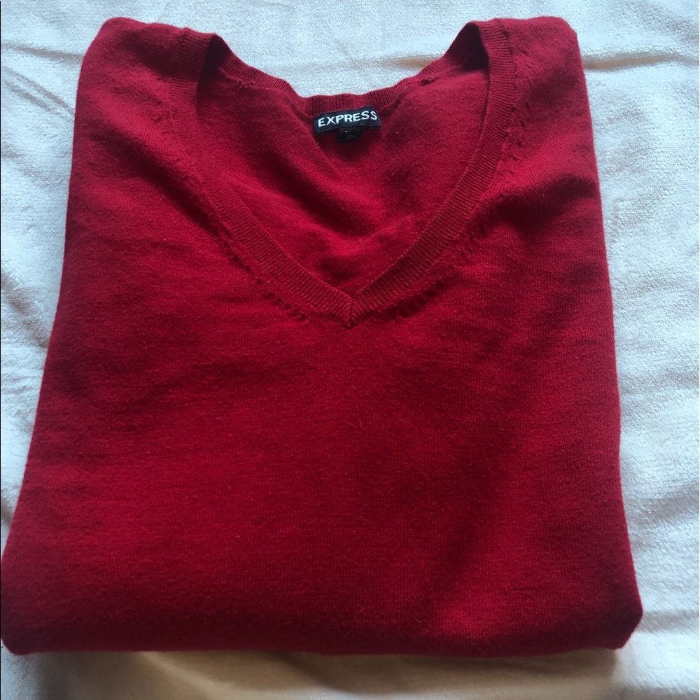 Oversized Red Sweater with Zippers